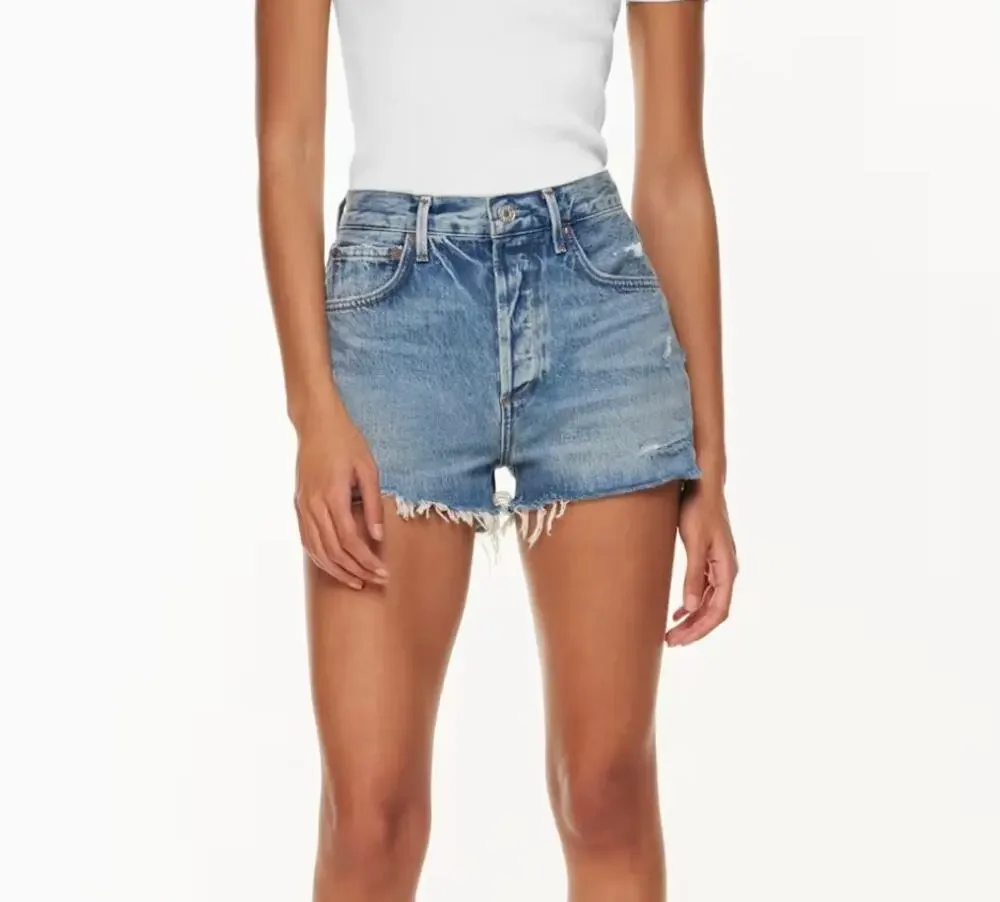 AGOLDE Jaden Surreal High-Rise Denim Cut Off Shorts Size 26
